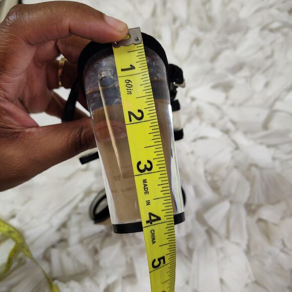 Marc Fisher Shoes Womens Size 9 Black Strappy Sandals Clear Lucite Block Heel - Picture 10 of 11